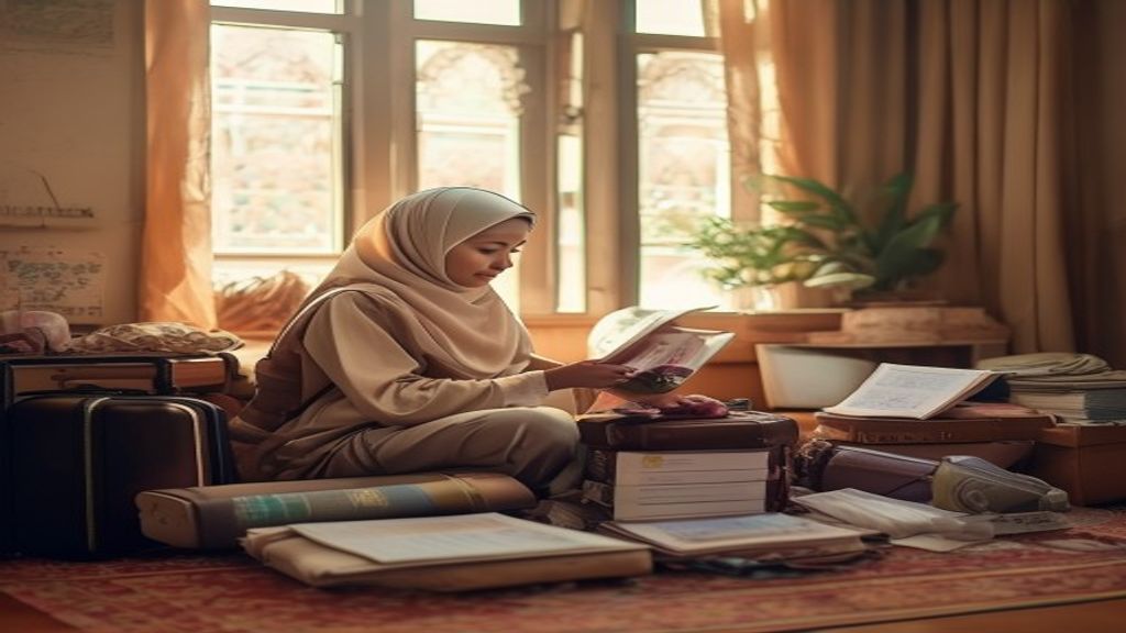 Ilustrasi menampilkan syarat umroh adalah paspor valid, visa, vaksin, dan paket perjalanan resmi