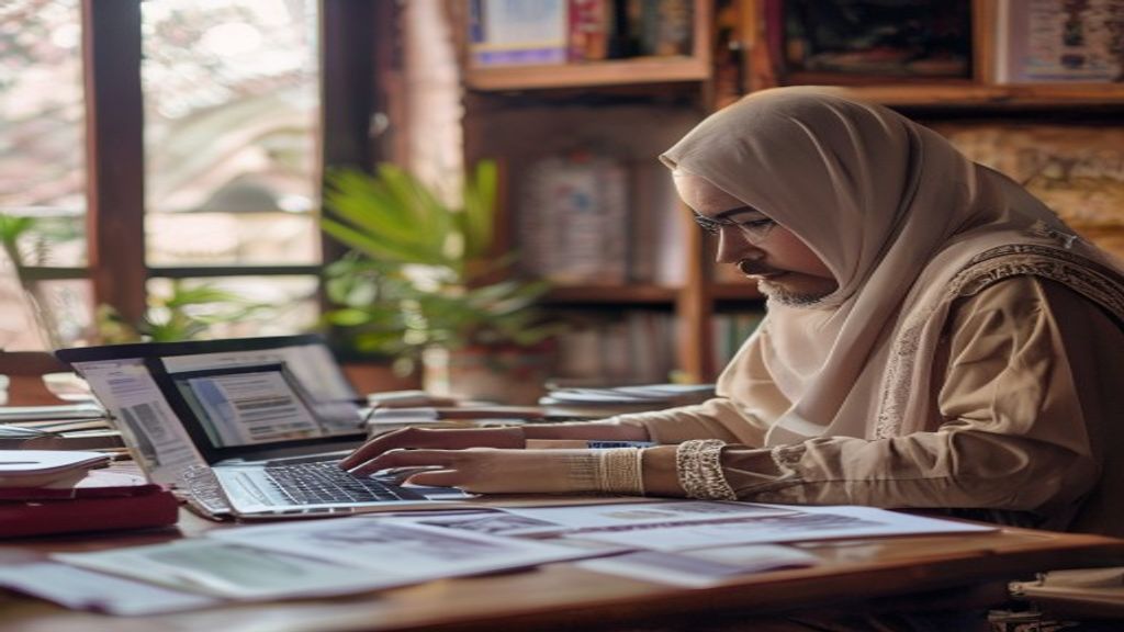 Ilustrasi daftar persyaratan umroh mandiri: paspor, visa, vaksin, tiket, akomodasi, dan dokumen perjalanan lengkap