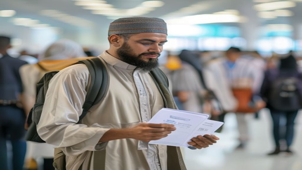 Ilustrasi rukun dan syarat umroh lengkap, meliputi niat, ihram, tawaf, sa'i, dan tata cara kepatuhan