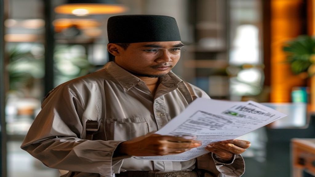 Ilustrasi daftar syarat-syarat umroh: paspor, visa, vaksin, dan persiapan keuangan.