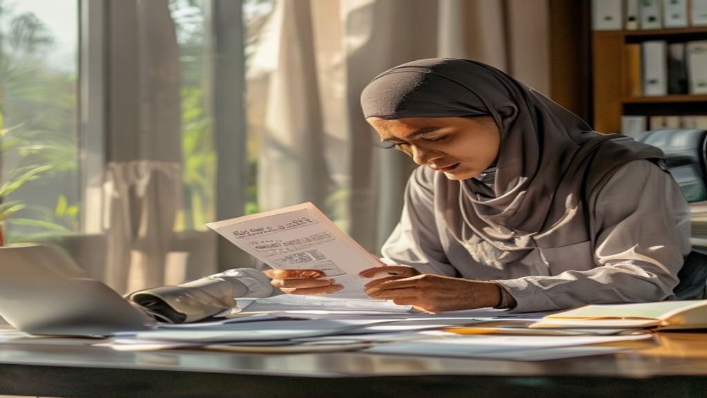 Ilustrasi syarat syarat umroh meliputi paspor, visa, vaksin, dan bukti keuangan untuk perjalanan ibadah.