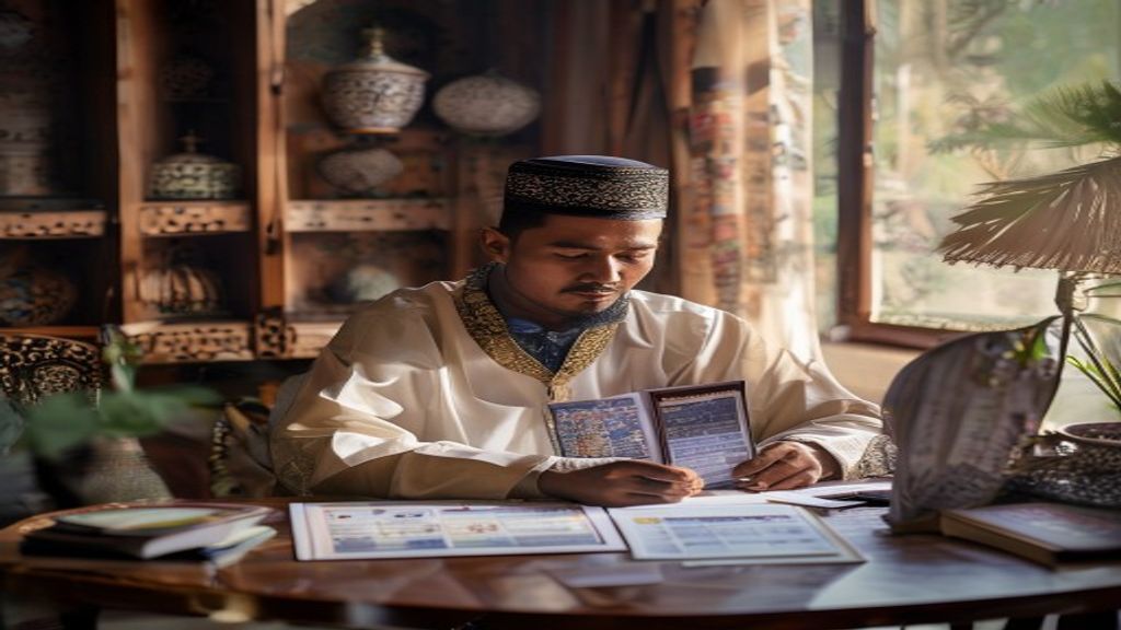 Ilustrasi persyaratan umroh 2025 termasuk paspor, vaksin, dan bukti keuangan untuk perjalanan suci.
