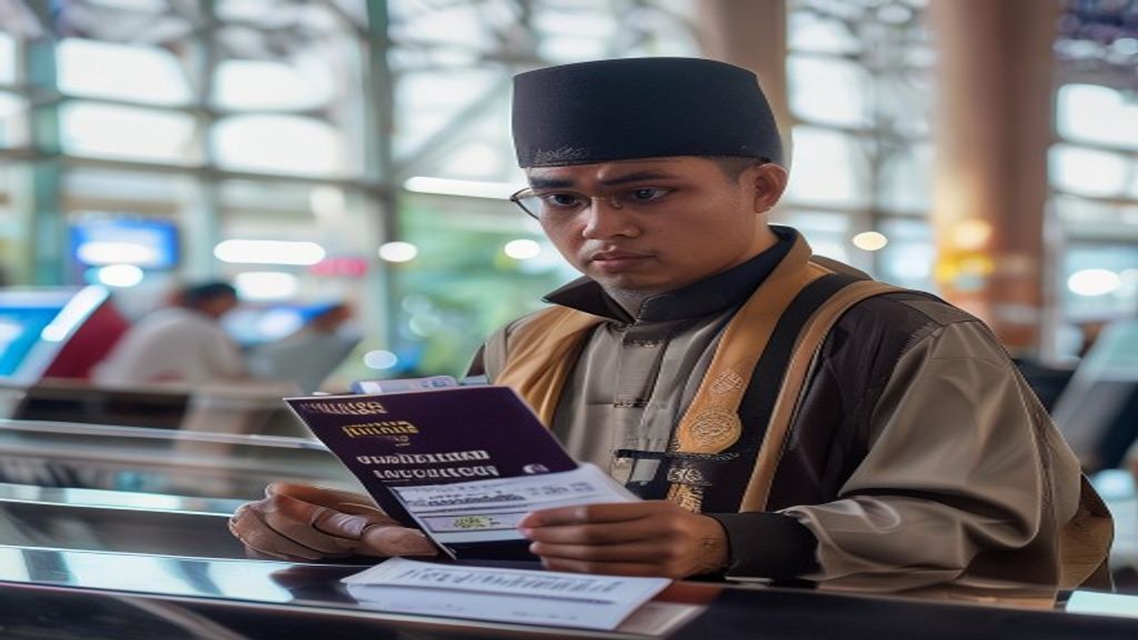 Infografis menampilkan persyaratan umroh lengkap, termasuk paspor, visa, vaksin, dan surat sponsor resmi.