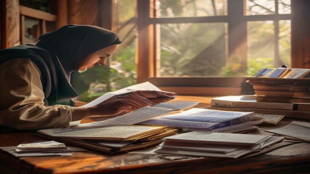 Ilustrasi persyaratan umroh lengkap: paspor, visa, vaksin, tiket, akomodasi, dan surat sponsor resmi