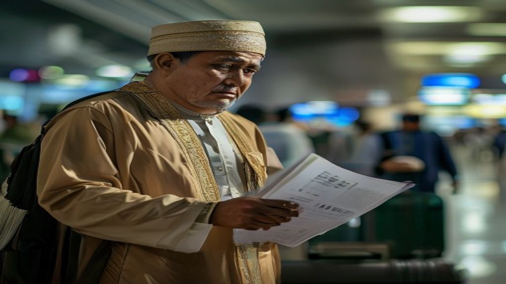 Ilustrasi lengkap syarat umroh meliputi paspor, visa, vaksinasi, serta persiapan keuangan untuk melakukan ibadah suci.