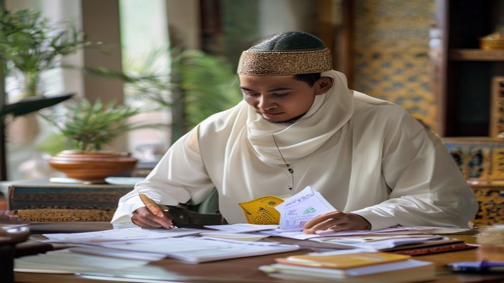 Ilustrasi poin-poin penting syarat umroh termasuk paspor, visa, vaksin, dan persiapan dokumen perjalanan.