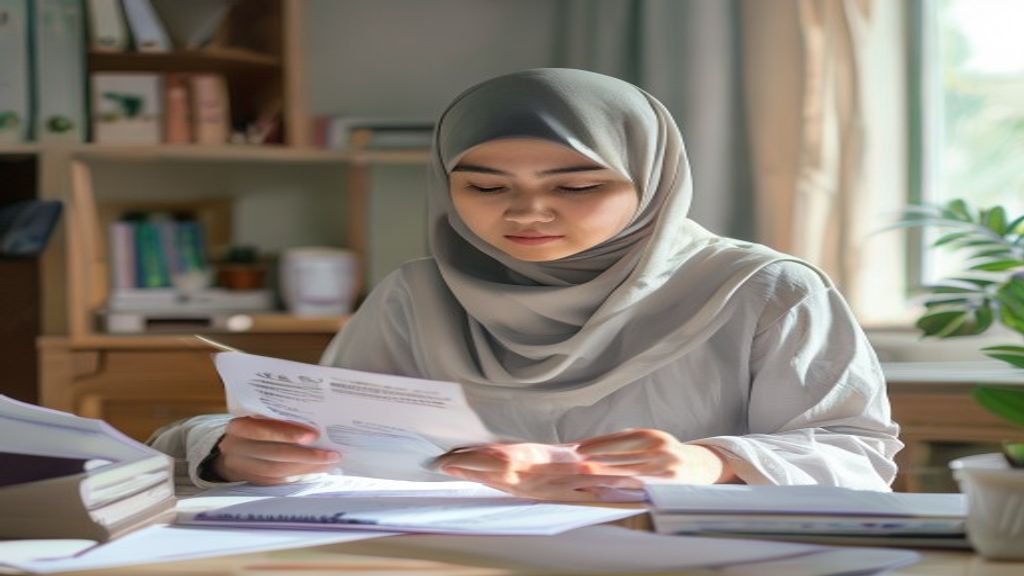 Ilustrasi syarat umroh bagi wanita meliputi paspor, visa, kesehatan, dan pakaian ihram yang sesuai.