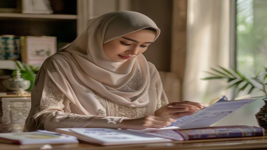 Ilustrasi lengkap syarat umroh bagi wanita: paspor, visa, vaksin, baju ihram, dan persiapan ibadah yang sesuai syariah.