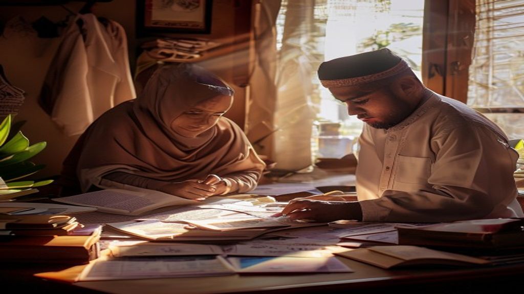 Ilustrasi syarat umroh mandiri termasuk paspor, visa, serta persiapan fisik dan dana yang dibutuhkan