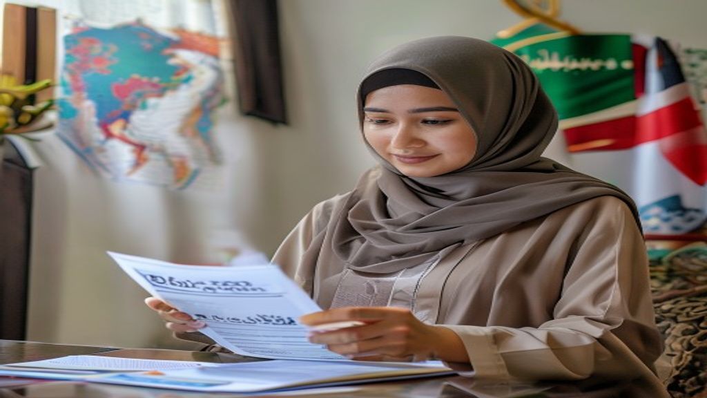 Infografik menampilkan 7 syarat utama umroh mandiri bagi jamaah Indonesia, termasuk paspor, visa, dan paket perjalanan