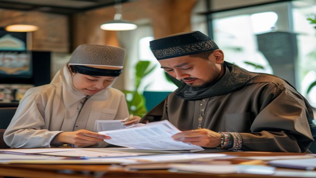 Ilustrasi syarat umroh terbaru 2024 mencakup paspor, visa, vaksin, dan paket perjalanan yang disetujui.