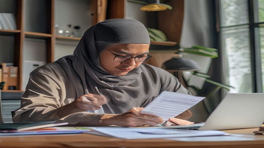 Infografik menampilkan syarat umroh terbaru 2024 termasuk paspor, visa, vaksin, dan bukti keuangan.