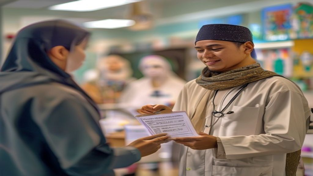 Ilustrasi daftar vaksin wajib untuk umrah 2024, termasuk flu, meningitis, dan COVID-19, lengkap dengan jadwal imunisasi.
